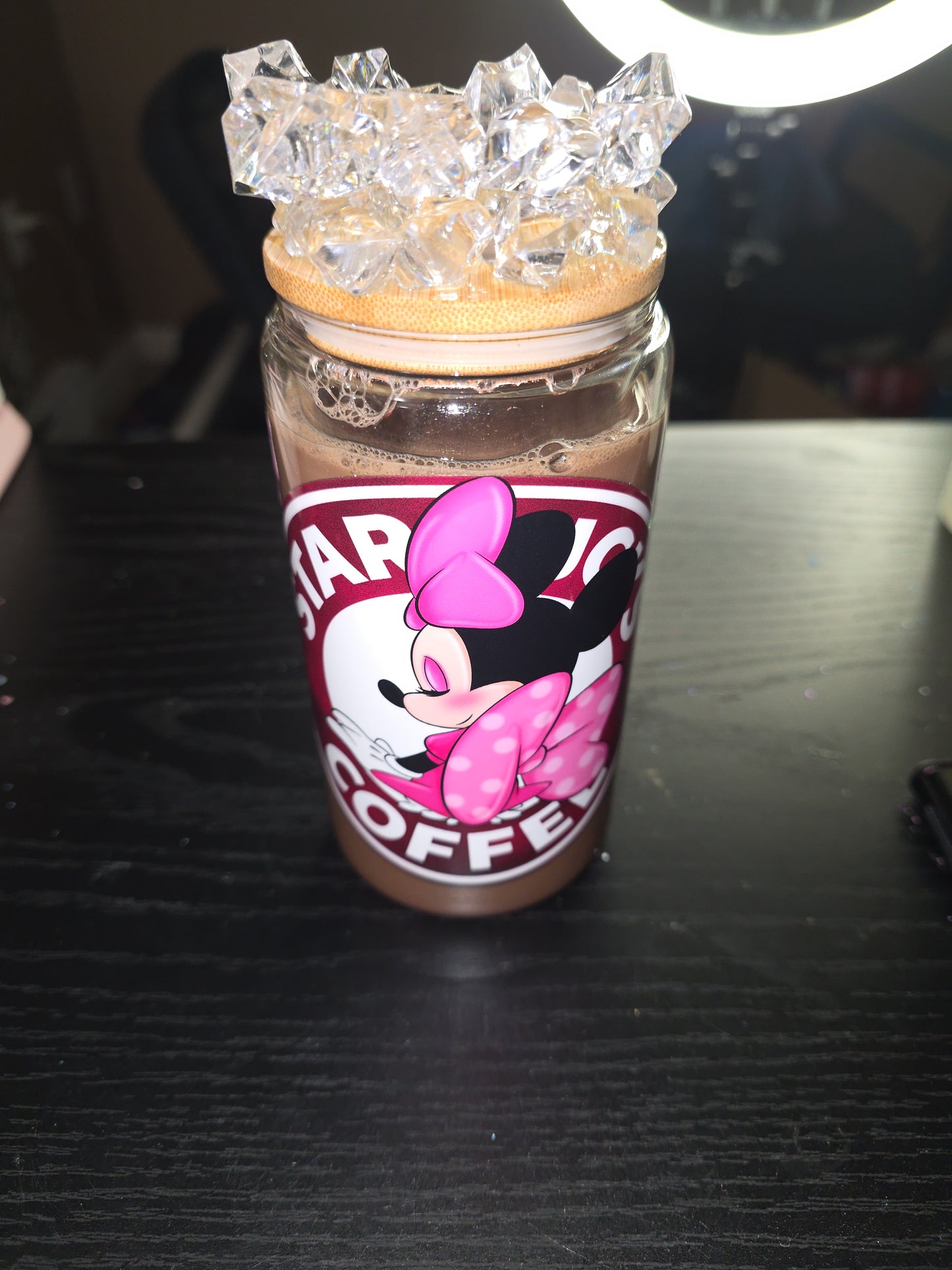 Ice coffee snowglobe